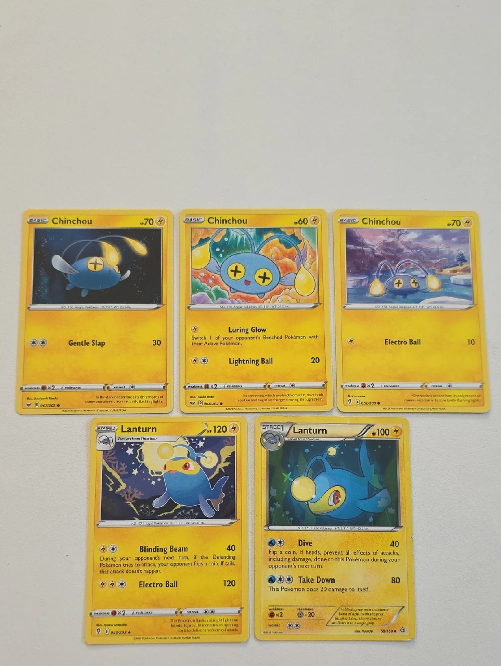 Pokemon Chinchou And Lanturn Trading Cards